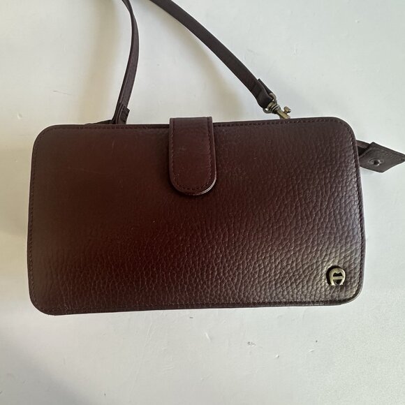 Vtg Etienne Aigner Oxblood Burgundy Leather Shoulder Cross Body Bag 7.5" 80s 90s - Picture 1 of 15
